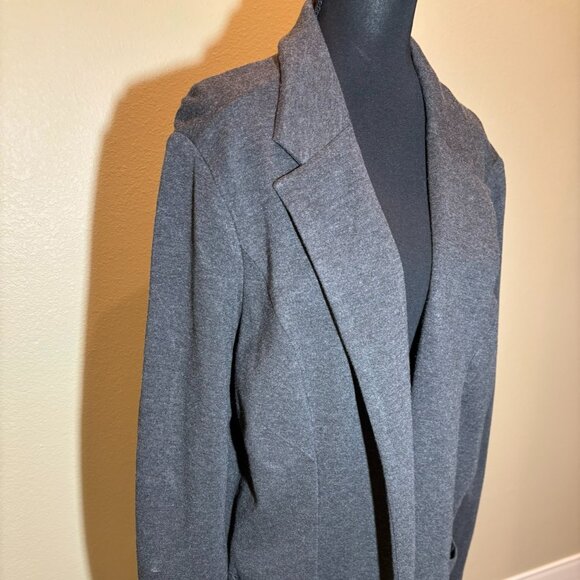 J.Jill Pante Wearever Gray Open Front Knit Blazer Jacket - Picture 6 of 12